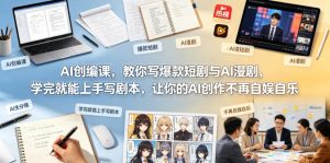 AI创编课，教你写爆款短剧与AI漫剧，学完就能上手写剧本，让你的AI创作不再自娱自乐-聚富社