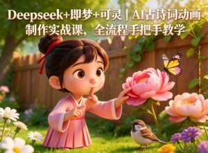 Deepseek+即梦+可灵｜AI古诗词动画制作实战课，全流程手把手教学-聚富社