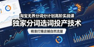 淘宝无界分词分计划高阶实战课，独家分词选词投产技术，精准打爆店铺自然流量-聚富社