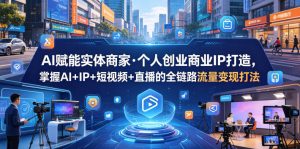 AI赋能实体商家·个人创业商业IP打造，掌握AI+IP+短视频+直播的全链路流量变现打法-聚富社