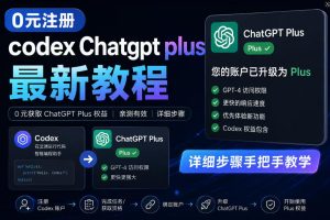 0元全自动注册codex gpt plus最新教程,0元获取GPT Plus权益,手把手详细教学-聚富社
