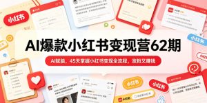 AI爆款小红书变现营62期2026年5月,AI赋能,45天掌握小红书变现全流程,涨粉又賺钱-聚富社