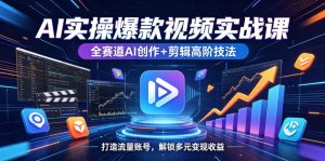 AI实操爆款视频实战课,全赛道AI创作+剪辑高阶技法,打造流量账号,解锁多元变现收益-聚富社