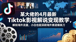 某大佬的4月最新Tiktok影视解说变现教学，解锁海外流量，小白也能深耕海外赛道賺美刀（更新）-聚富社