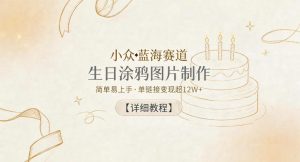 小众蓝海赛道，生日涂鸦图片制作，简单易上手，单链接变现超12W+【详细教程】-聚富社