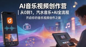 AI音乐视频创作营｜从0到1，汽水音乐+AI全流程，开启你的音乐视频创作之旅-聚富社