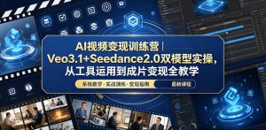 AI视频变现训练营｜Veo3.1+Seedance2.0双模型实操，从工具运用到成片变现全教学-聚富社