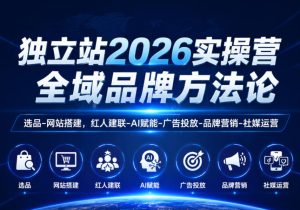 独立站2026实操营,全域品牌方法论,选品-网站搭建,红人建联-AI赋能-广告投放-品牌营销-社煤运营-聚富社