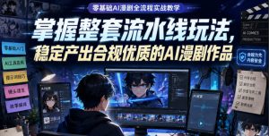 零基础AI漫剧全流程实战教学,掌握整套流水线玩法,稳定产出合规优质的AI漫剧作品-聚富社