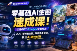 零基础AI生图速成课！吃透GPT-Image2全套玩法，从入门到商业出图，效率直接翻倍，实现AI高效创作-聚富社