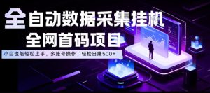 全自动数据采集挂G,全网首码项目,简单易操作,小白也能轻松上手,多账号操作,轻松日入500+【揭秘】-聚富社