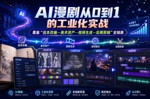 AI漫剧从0到1的工业化实战,覆盖“选本改编—美术资产—视频生成—后期剪辑”全链路(更新6月)-聚富社