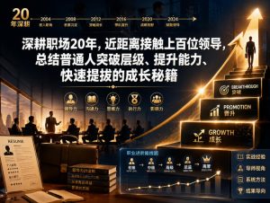 付费文章:深耕职场20年,近距离接触上百位领导,总结普通人突破层级、提升能力、快速提拔的成长秘籍(全网独家干货)-聚富社