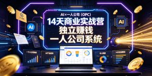 AI×一人公司(OPC)14天商业实战营,用AI帮你搭建一个属于你自己的、能独立賺钱的一人公司系统-聚富社