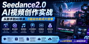 Seedance2.0 AI视频创作实战,从新手到AI导演,0基础也能成片接单变现-聚富社