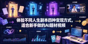 体验不同人生副本四种变现方式，适合新手做的AI题材视频-聚富社