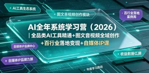 AI全年系统学习营（2026）｜全品类AI工具精通+图文音视频全域创作+百行业落地变现+自媒体IP打造年度进阶大课-聚富社