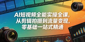 AI短视频全能实操全课,从剪辑拍摄到流量变现,零基础一站式精通-聚富社