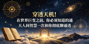 付费文章：穿透天机！在世界巨变之前，你必须知道的通天人间智慧一次和你彻底聊通透-聚富社