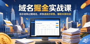 域名交易掘金实战课，低价收购过期域名，并快速高价转售，賺取丰厚利润【原创双语字幕】-聚富社
