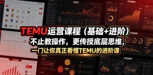 TEMU运营课程（基础+进阶），不止教操作，更传授底层思维，一门让你真正看懂TEMU的进阶课-聚富社