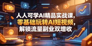 人人可学AI精品实战课，零基础玩转AI短视频，解锁流量副业双增收-聚富社