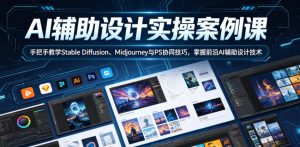 AI辅助设计实操案例课，手把手教学Stable Diffusion、Midjourney与PS协同技巧，掌握前沿AI辅助设计技术-聚富社