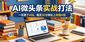 一天挣了408,AI微头条实战打法,每天30分钟比上班强N倍-聚富社
