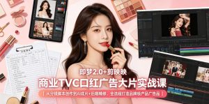 即梦2.0+剪映商业TVC口红广告大片实战课｜从分镜脚本创作到AI成片+后期精修，全流程打造品牌级产品广告-聚富社