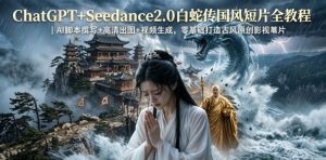 ChatGPT+Seedance2.0白蛇传国风短片全教程｜AI脚本撰写+高清出图+视频生成，零基础打造古风原创影视短片-聚富社