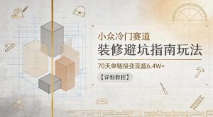 小众冷门赛道，装修避坑指南玩法，70天单链接变现超6.4W+【详细教程】-聚富社