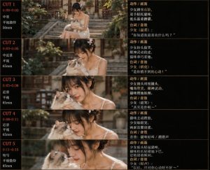 美女和猫故事提示词,人物一致性提示词+故事板-聚富社