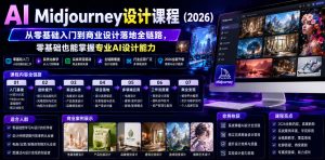 AI Midjourney设计课程(2026),从零基础入门到商业设计落地全链路,零基础也能掌握专业AI设计能力-聚富社