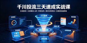 千川投流三天速成实战课|全域推流、云图精准人群、种草加热、素材诊断筛选全维度起量教程-聚富社