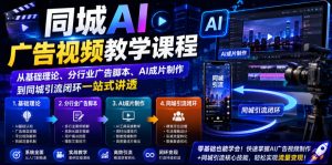 同城AI广告视频教学课程,从基础理论、分行业广告脚本、AI成片制作到同城引流闭环一站式讲透-聚富社
