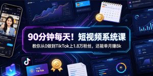 90分钟每天!短视频系统课教你从0做到TikTok上1.8万粉丝,还能单月賺8k【原创双语字幕】-聚富社