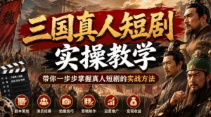 三国真人短剧实操教学,带你一步步掌握真人短剧的实战方法-聚富社