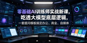 零基础AI训练师实战课,吃透大模型底层逻辑,一套提问模板搞定办公、商业、自媒体、设计、生活全场景AI落地应用-聚富社