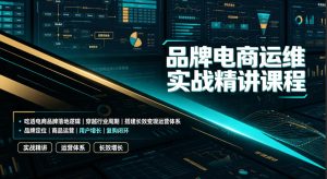 品牌电商运维实战精讲课程|吃透电商品牌落地逻辑、穿越行业周期、搭建长效变现运营体系-聚富社