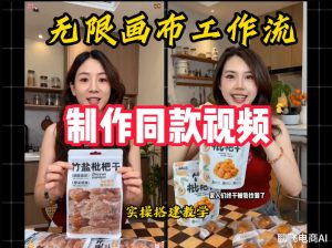 无限画布工作流一键复刻爆款带货视频,实操搭建,操作简单-聚富社
