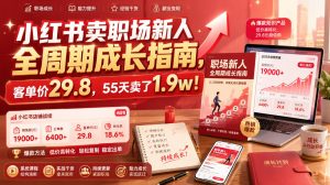 小红书卖职场新人全周期成长指南,客单价29.8,55天卖了1.9w!-聚富社
