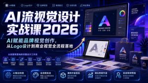AI流视觉设计实战课2026:AI赋能品牌视觉创作,从Logo设计到商业视觉全流程落地-聚富社