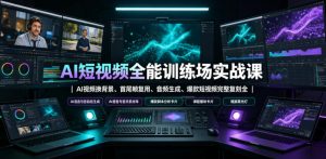 AI短视频全能训练场实战课|AI视频换背景、首尾帧复用、音频生成、爆款短视频完整复刻全套实操教学-聚富社