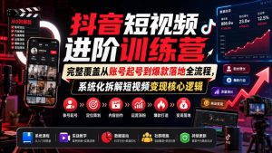 抖音短视频进阶训练营,完整覆盖从账号起号到爆款落地全流程,系统化拆解短视频变现核心逻辑-聚富社
