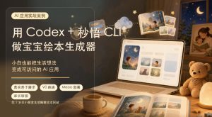 AI应用实战案例,用Codex+秒悟CLl做宝宝绘本生成器,小白也能把生活想法变成可访问的AI应用-聚富社