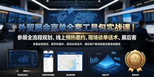 外贸展会赢单全套工具包实战课|参展全流程规划、线上预热邀约、现场谈单话术、展后客户跟进复盘完整落地教程-聚富社