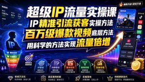 超级IP流量实操课,IP精准引流获客实操方法,百万级爆款视频底层方法,用科学的方法实现流量倍增-聚富社