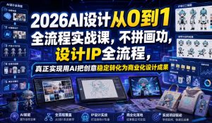 2026AI设计从0到1全流程实战课，不拼画功，设计IP全流程，真正实现用AI把创意稳定转化为商业化设计成果-聚富社