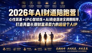 2026年AI财道陪跑营｜心性筑基+IP心智修炼+AI商业落地全周期陪伴，打造具备长期财富承载力的超级个人IP-聚富社