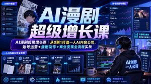AI漫剧超级增长课｜从0到1打造一人AI内容公司，账号运营+漫剧制作+商业变现全流程实战-聚富社